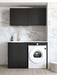 Laundry Kit 1305C Byron/Bondi Black Oak with Natural Carrara Marble Top