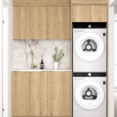 Laundry Kit 1715DR-A Byron/Bondi Natural Oak with Cloudy Carrara Top and 400 Drawer Unit