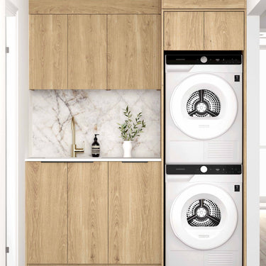 Laundry Kit 1715DR-C Byron/Bondi Natural Oak with Pure White Top and 400 Drawer Unit