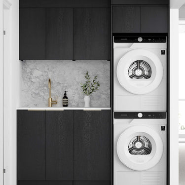 Laundry Kit 1715C Byron/Bondi Black Oak with Pure White Top