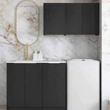Laundry Kit 1715DR-B Byron/Bondi Black Oak with Cloudy Carrara Top and 400 Drawer Unit