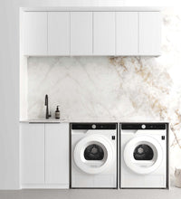 Laundry Kit 1960C Bondi Fluted White with Cloudy Carrara Top