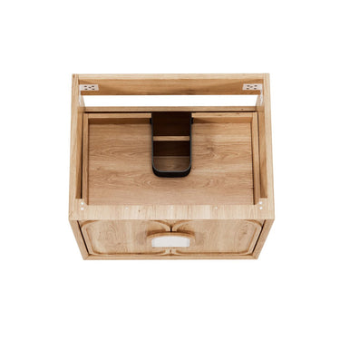 Laguna 600mm Natural American Oak Wall Hung Cabinet Only