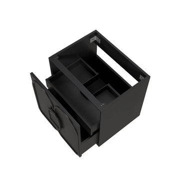 Laguna 600mm Black American Oak Wall Hung Cabinet Only