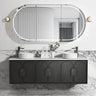 Laguna 1800mm Black American Oak Wall Hung Vanity with Undermount Natural Carrara Marble Top & Basin