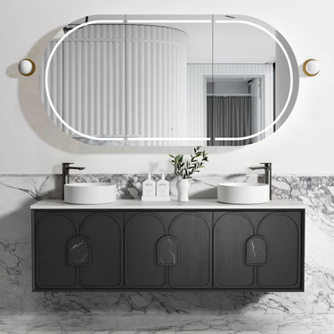 Laguna Black American Oak Wall Hung Vanity 1800mm