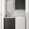 Wall and Base Cabinets Kit 650 Byron/Bondi Black Oak with Natural Carrara Marble Top