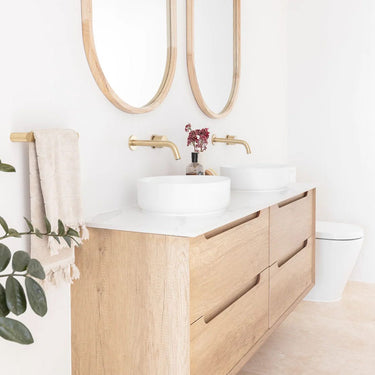 Byron 1500mm Natural Oak Wall Hung Vanity with Amani Grey Top NTH