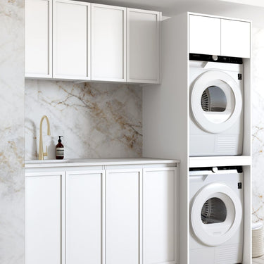 Laundry Kit 1960C Hampshire White with Natural Carrara Marble Top