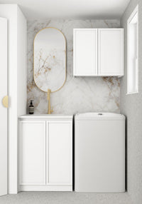Wall and Base Cabinets Kit 650 Hampshire White with Cloudy Carrara Top
