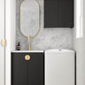 Wall and Base Cabinets Kit 650 Marlo Fluted Black with Cloudy Carrara Top