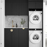 Laundry Kit 1715DR-C Marlo Fluted Black with Natural Carrara Marble Top and 400 Drawer Unit
