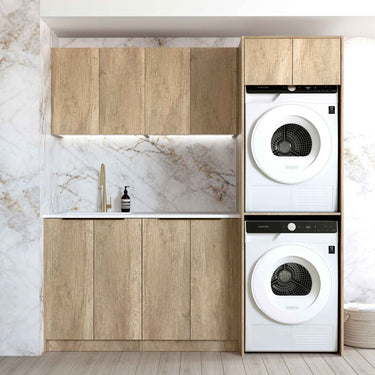 Laundry Kit 1960C Byron/Bondi Natural Oak with Cloudy Carrara Top