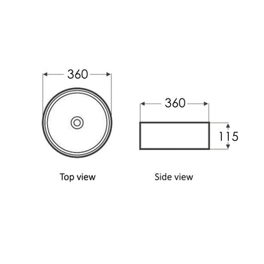 Radius Round 360x360x115 Basin