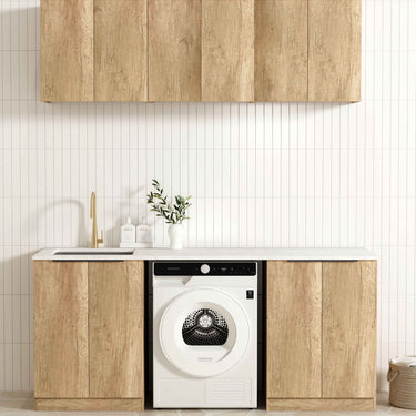 Laundry Kit 1960A Byron/Bondi Natural Oak with Pure White Top