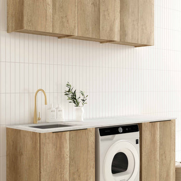 Laundry Kit 1960B Byron/Bondi Natural Oak with Pure White Top