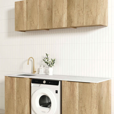 Laundry Kit 1960C Byron/Bondi Natural Oak with Pure White Top
