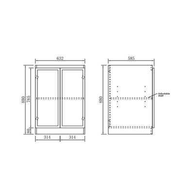 Mini Laundry 650mm Hampshire Matte Black with Matte White Top