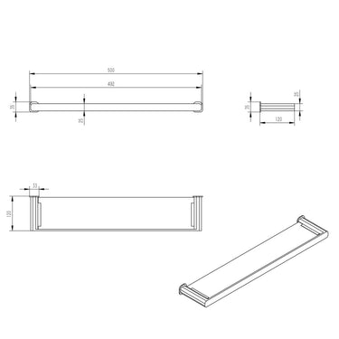 Oskar Metal & Glass Shelf