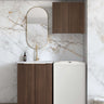 Wall and Base Cabinets Kit 650 Havana Fluted Sable Walnut with Pure White Top