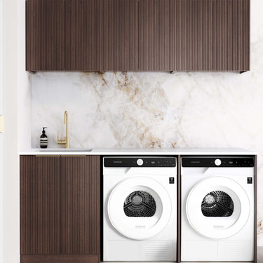 Laundry Kit 1960A Havana Fluted Sable Walnut with Matte White Top