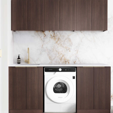 Laundry Kit 1960B Havana Fluted Sable Walnut with Cloudy Carrara Top
