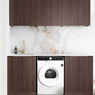 Laundry Kit 1960B Havana Fluted Sable Walnut with Matte White Top