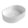 Havana Oval Fluted Solid Surface 480x345x140 Matte White Basin NF