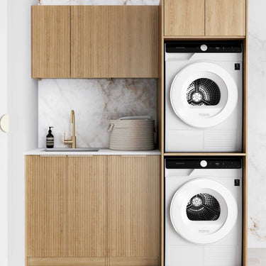 Laundry Kit 1715C Havana Fluted Woodland Oak with Matte White Top