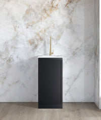 Mini Laundry 430mm Hampshire Matte Black with Pure White Top