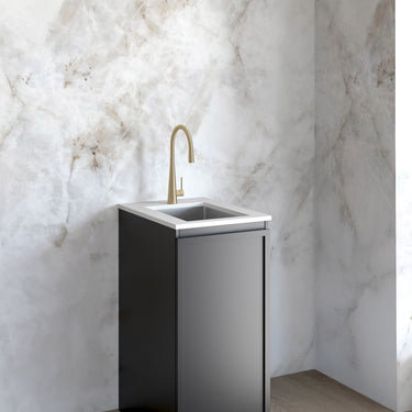 Mini Laundry 430mm Hampshire Matte Black with Pure White Top