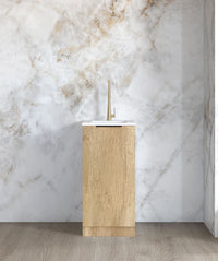 Mini Laundry 430mm Byron/Bondi Natural Oak with Pure White Top