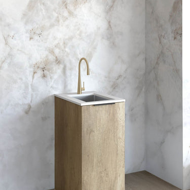 Mini Laundry 430mm Byron/Bondi Natural Oak with Pure White Top