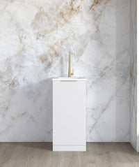 Mini Laundry 430mm Bondi Fluted White with Pure White Top