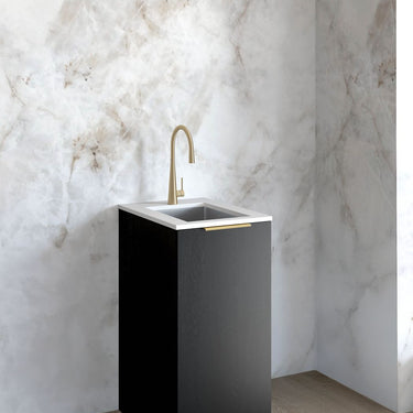 Mini Laundry 430mm Byron/Bondi Black Oak with Pure White Top