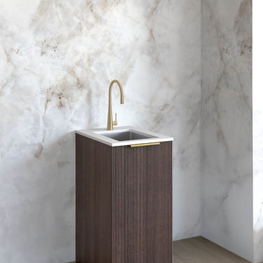 Mini Laundry 430mm Havana Fluted Sable Walnut with Pure White Top