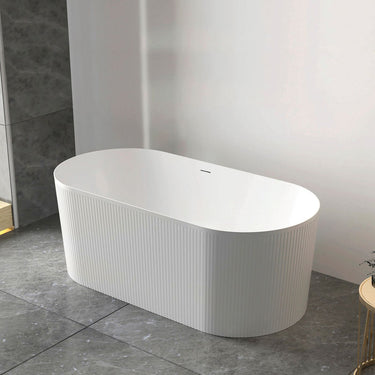 Attica Noosa Fluted 1500 Gloss White Bath with Overflow