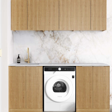Laundry Kit 1960B Havana Fluted Woodland Oak with Cloudy Carrara Top