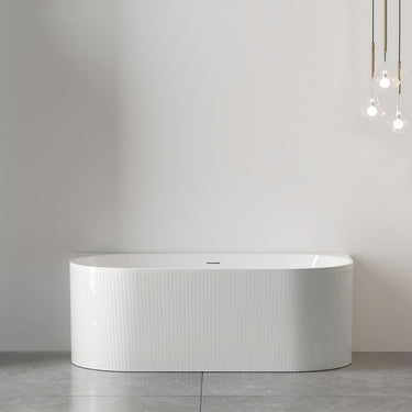 Attica Noosa Fluted 1700 Gloss White BTW Multi-fit Bath with Overflow
