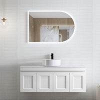 Hampton Mark II 1200mm Satin White Wall Hung Vanity with Amani Grey Top 10TH