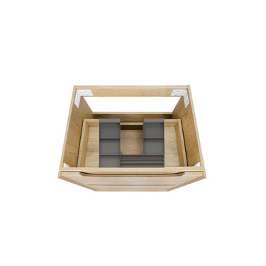 Byron 600mm Natural Oak Wall Hung Vanity with Mont Blanc Top 10TH