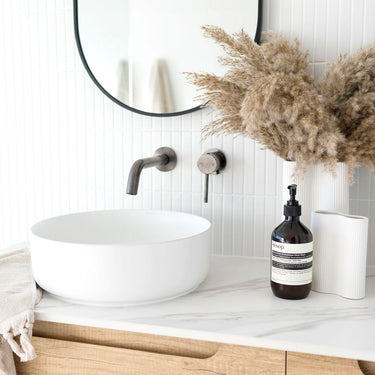 Byron 600mm Natural Oak Wall Hung Vanity with Mont Blanc 60mm Top 12TH