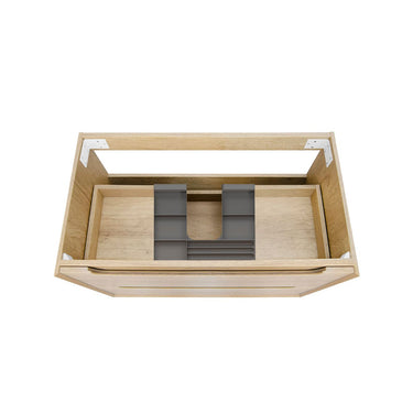 Byron 750mm Natural Oak Wall Hung Vanity with Mont Blanc 60mm Top 10TH