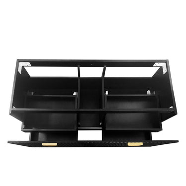 Marlo Fluted 1200mm Matte Black Wall Hung Vanity with Empire Black Top 10TH