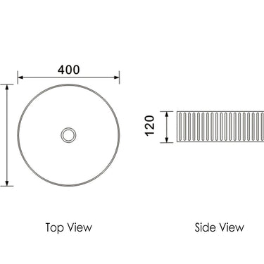 Marlo Round 400x400x125 Fluted Basin