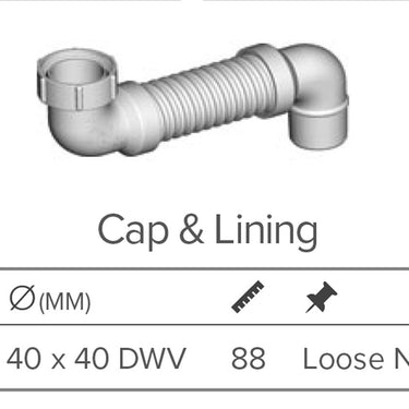 Plastec Flexidinger Cap Lining Kit 40mm for Bathtub