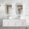 Hampton Mark II 1500mm Satin White Wall Hung Vanity with Amani Grey Top 10 & 2TH