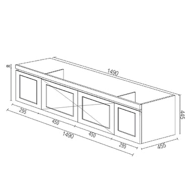 Hampton Mark II 1500mm Satin White Wall Hung Vanity with Empire Black Top 12TH