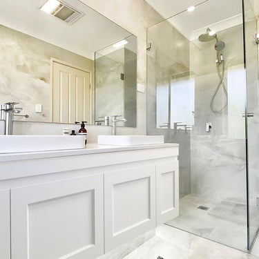 Hampton Mark II 1500mm Satin White Wall Hung Vanity with Empire Black Top 10 & 2TH
