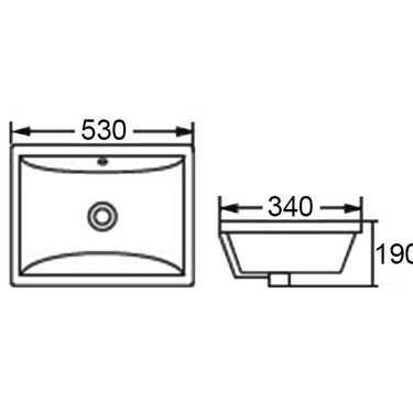 Undermount Square 530x340x190 Basin